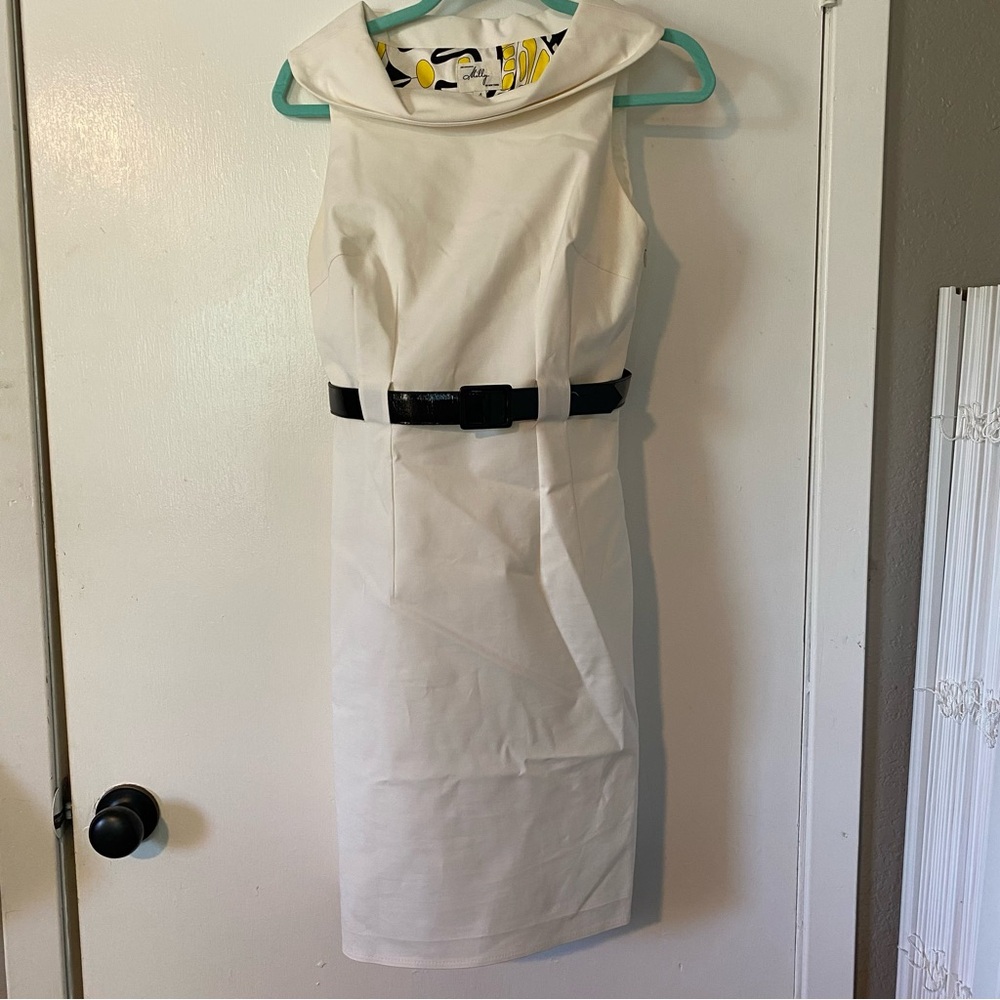 White Milly Belted Sheath Dress